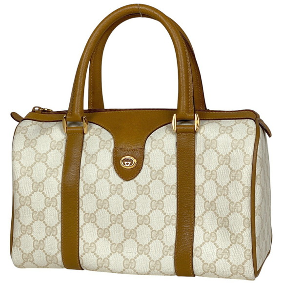 Gucci GG patterned Boston Bag GG Supreme Canvas White - Picture 1 of 6